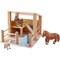 HABA Little Friends Petting Zoo - Wooden Stable with 3 Exclusive Farm Animal Figures